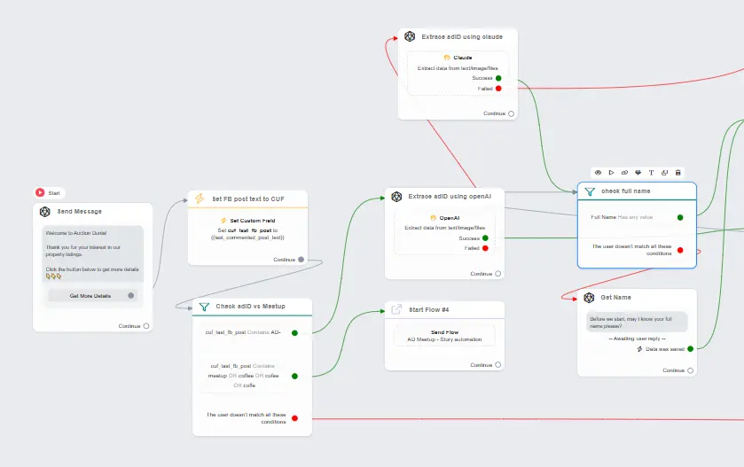 No-Code Flow Builder Interface